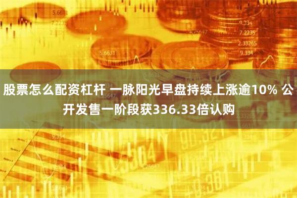 股票怎么配资杠杆 一脉阳光早盘持续上涨逾10% 公开发售一阶段获336.33倍认购