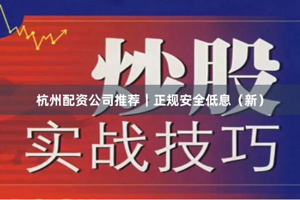 杭州配资公司推荐｜正规安全低息（新）